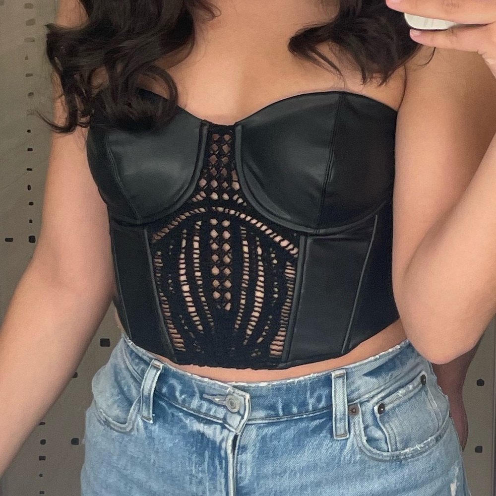 ZARA LEATHER TUBE TOP
